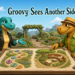 cartoon dinosaurs debating