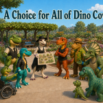 cartoon dinosaurs standing together